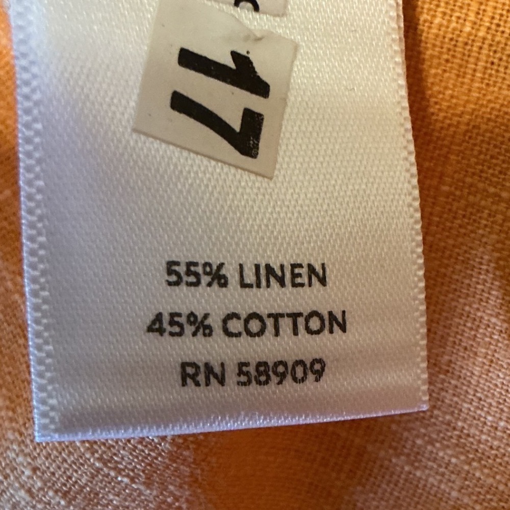 Westbound Orange Linen Cotton Blend Short Sleeve Henley Top Small NWT - Picture 5 of 8